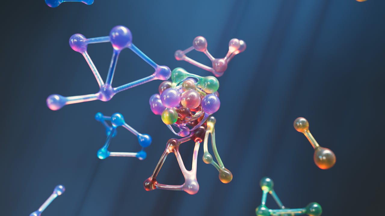 a graphic design of molecule