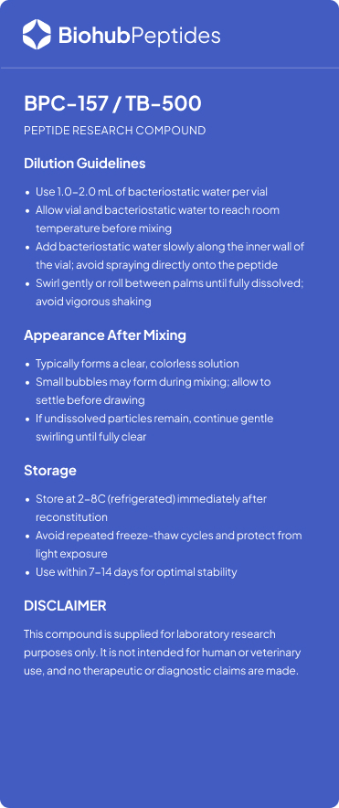 an info card for BPC-157 TB-500