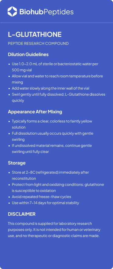 an info card for L-GLUTATHIONE
