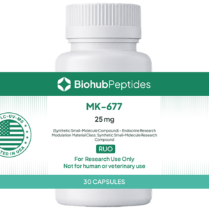a capsule bottle of MK-677 25mg