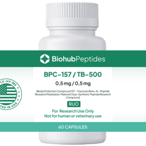 a capsule of BPC-157 / TB-500 (Tβ4) Blend - 500mcg/500mcg
