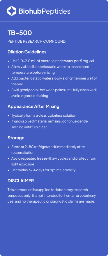 an info card for TB-500